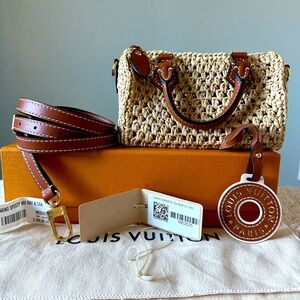 Louis Vuitton Nano Speedy Raffia- NWT